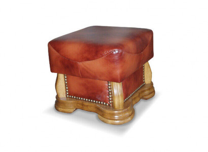 XXL Footstool Club Lounge Ottoman Leather Textile Decor Ottoman Designer Pouf